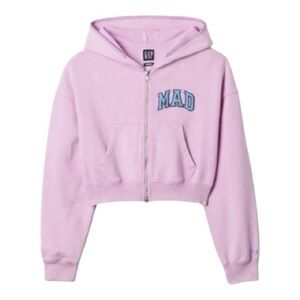 NWT Gap x Madhappy Lavender Cropped Logo Must Have Zip Hoodie Viral Find Large